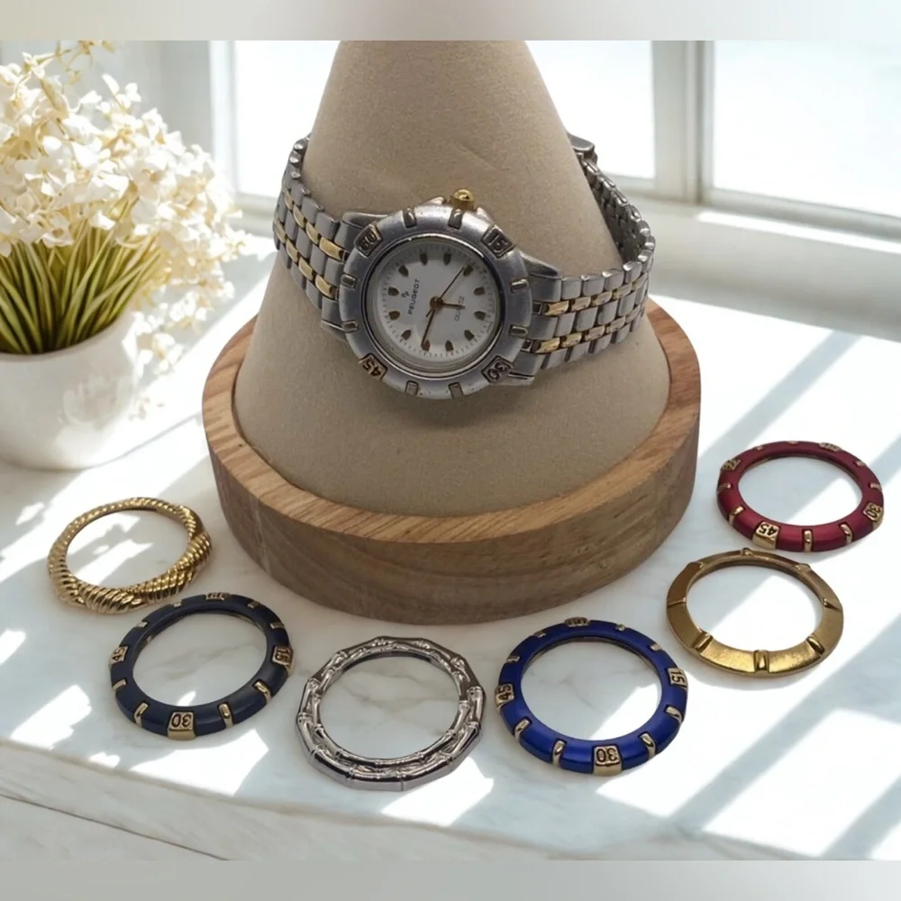 Peugeot Woman’s Watch Gift Set with Interchangeable Bezels